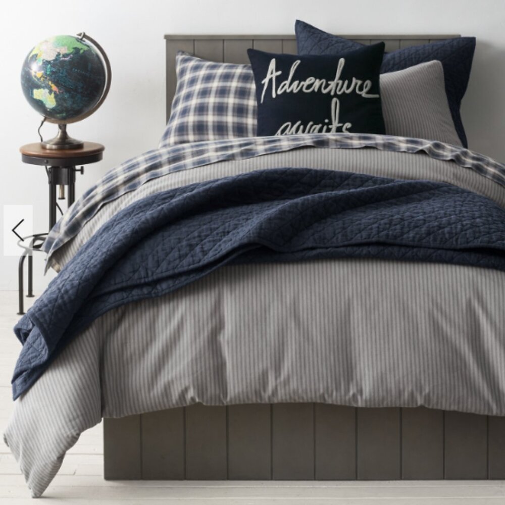 Restoration Hardware OVERDYED HENLEY STRIPE Bedding Set